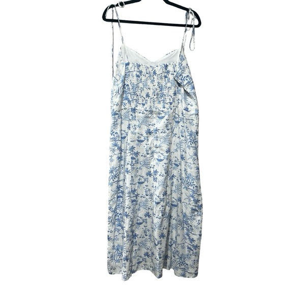 NWT FRANCESCA'S Toile White Blue Sweetheart Slip Maxi Dress Sz XL - Picture 3 of 6